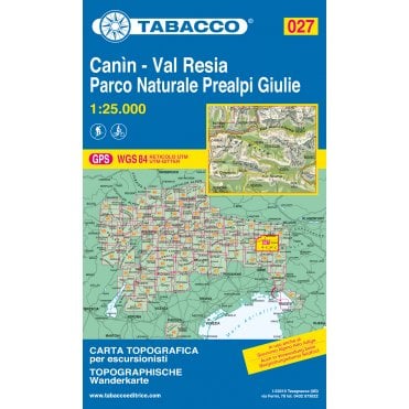 Canin / Val Resia / PN Prealpi Giulie | Tabacco, map 027