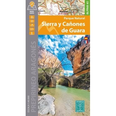 Canyon Sierra de Guara Parque Natural. Hiking map & guide