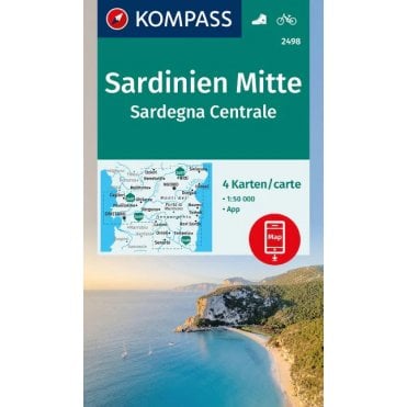 Central Sardinia (4 map set) | Kompass hiking map 2498