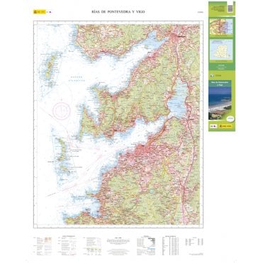 Pontevedra to Vigo on the coast of Galicia 50K map