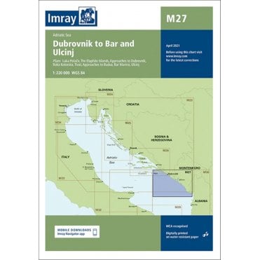 Chart M27: Dubrovnik to Bar and Ulcinj