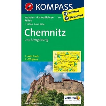 Chemnitz and the surrounding area | Kompass hiking map 817
