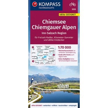 Chiemsee, Bavarian Alps | Kompass cycling map 3335