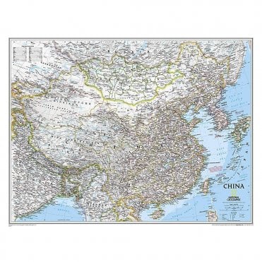 China Political Wall Map (30.25 x 23.5 inches)