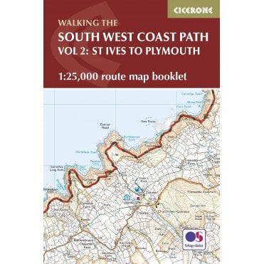 South West Coast Path Map Booklet - Vol 2: St Ives to Plymouth : 1:25k OS Route Mapping
