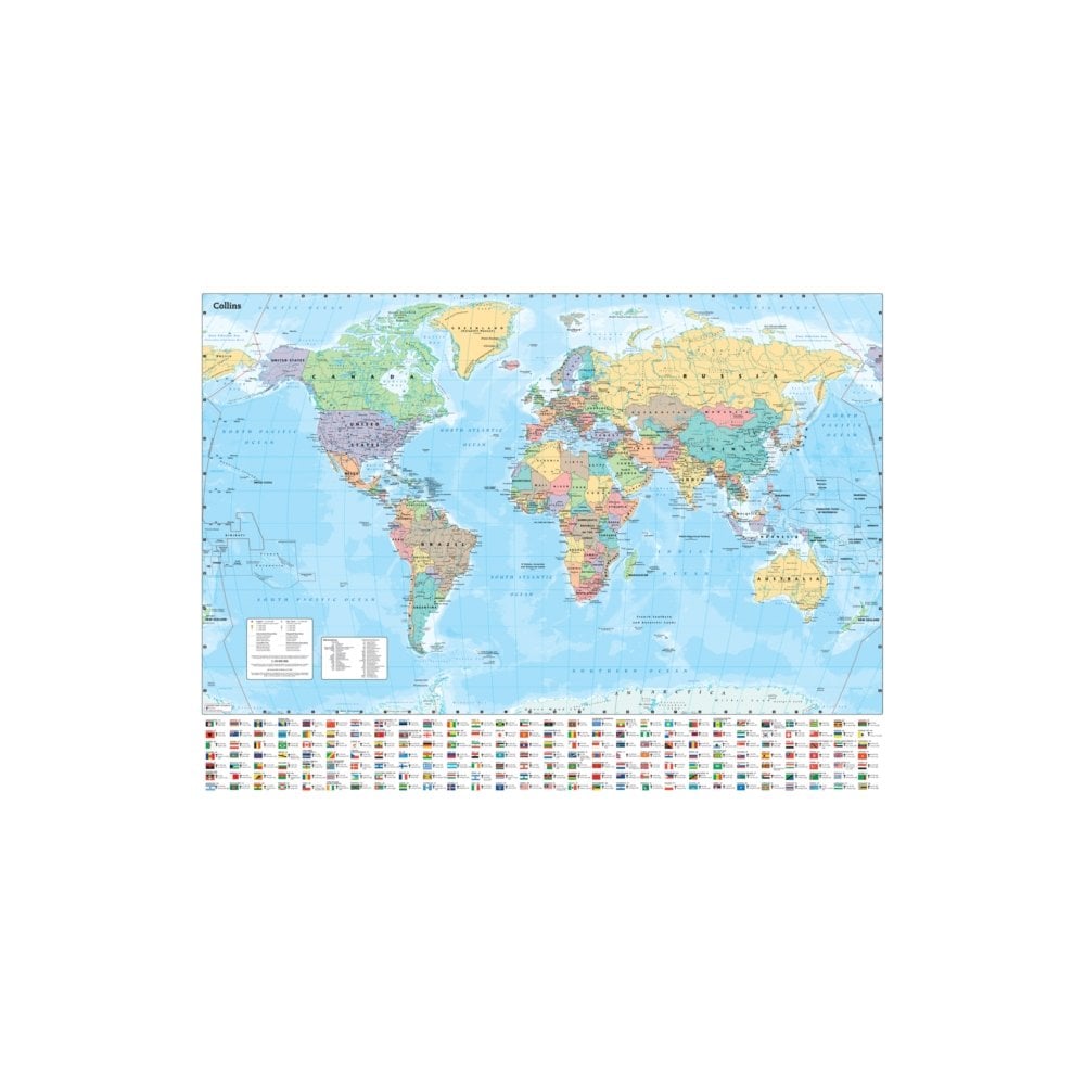 Collins World Wall Laminated Map