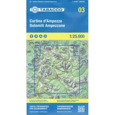 Cortina d'Ampezzo Dolomiti Ampezzane | Tabacco, map 03