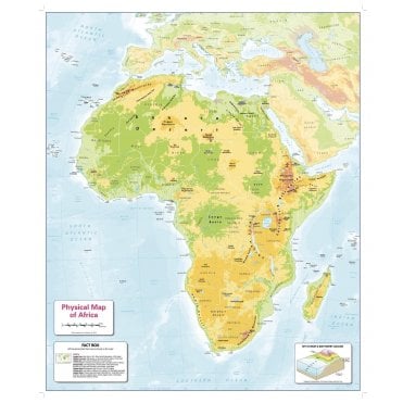 Colour Blind Friendly Children's Physical Map of Africa