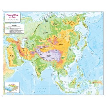 Colour Blind Friendly Children's Physical Map of Asia