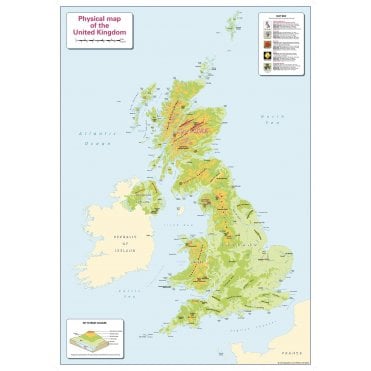 Colour Blind Friendly Children's Physical Map of the UK