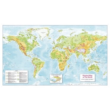 Colour Blind Friendly Children's Physical Map of the World