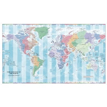 Time Zone Wall Map of the World