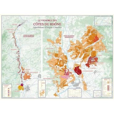 Cotes du Rhone Wine Paper Wall Map 9910