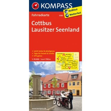 Cottbus, Lusatian Lake District | Kompass cycling map 3083