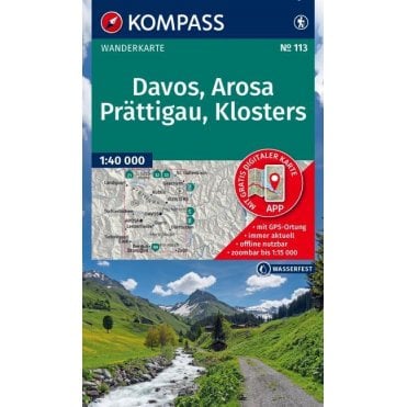 Davos, Arosa, Prattigau, Klosters | Kompass hiking map 113