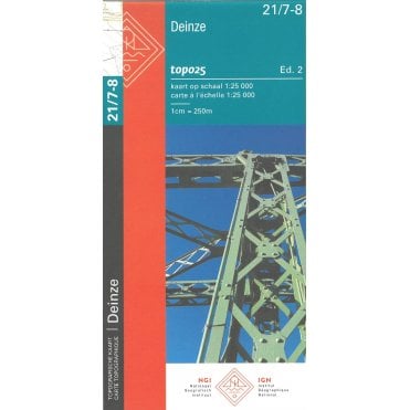 Deinze - Belgium IGN Topo map 21/7-8