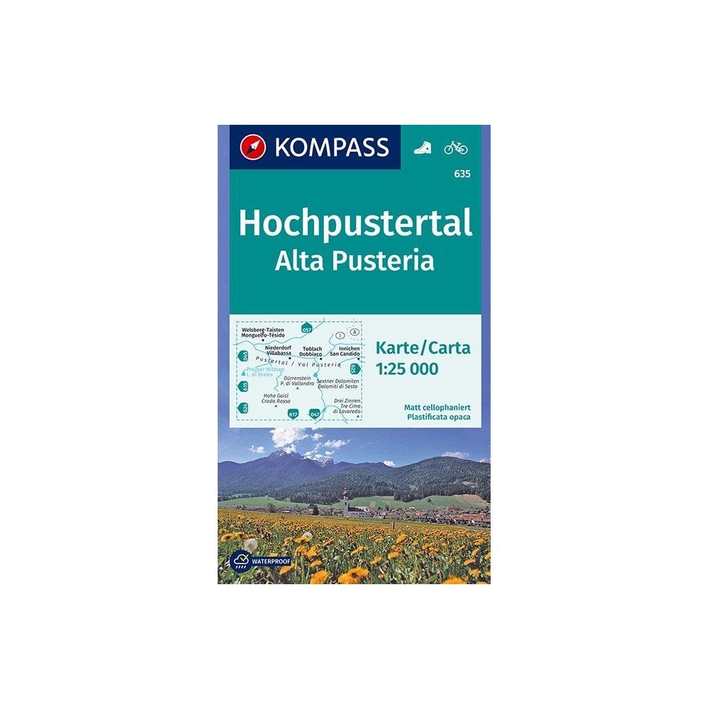 Puster Valley Map Dolomites, Alta Pusteria | Kompass hiking map 635