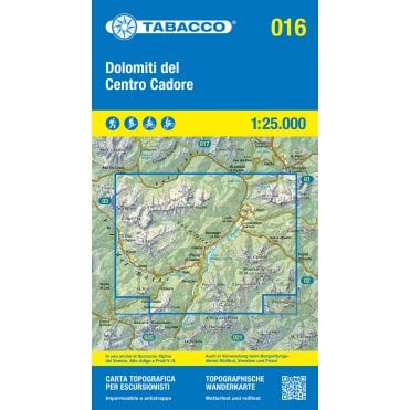 Dolomiti del Centro Cadore | Tabacco, map 016