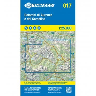 Dolomiti di Auronzo / Comelico | Tabacco, map 017