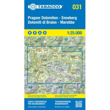 Dolomiti di Braies / Marebbe / Pragser Dolomiten | Tabacco, map 031