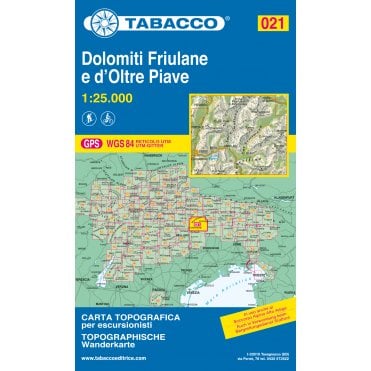 Dolomiti Sinistra Piave | Tabacco, map 021