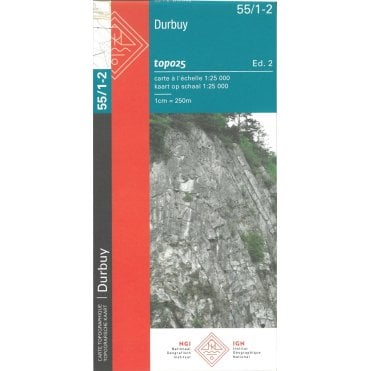 Durbuy - Belgium IGN Topo map 55/1-2