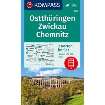 East Thuringia, Zwickau, Chemnitz | Kompass hiking map 804