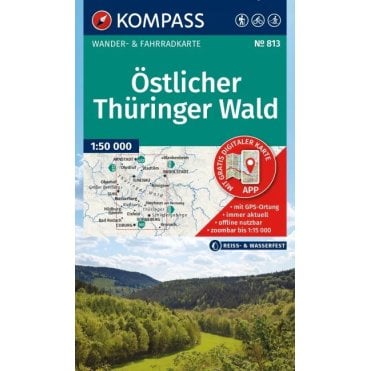 Eastern Thuringian Forest | Kompass hiking map 813