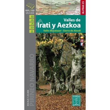 Valles De Irati Y Aezkoa - Valle de Salazar-Sierra de Abodi. Hiking map & guide