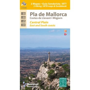 Pla de Mallorca: Central Plain East and South Coasts. Hiking & mountain biking two map set