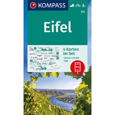 Eifel 4-Map Set | Kompass hiking map 833