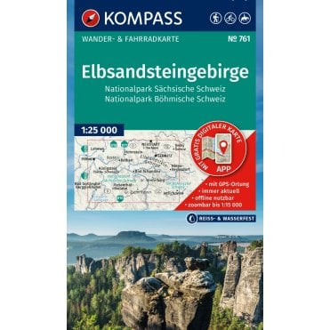 Elbe Sandstone Mountains, Saxon Switzerland National Park, Czech Switzerland National Park | Kompass hiking map 761