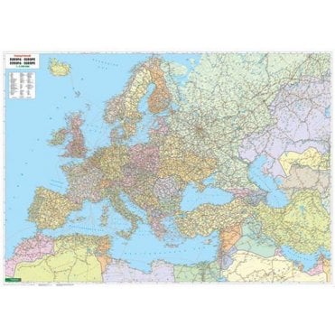 Europe - Middle East - Central Asia political Wall Map (Rolled) - published by Freytag & Berndt