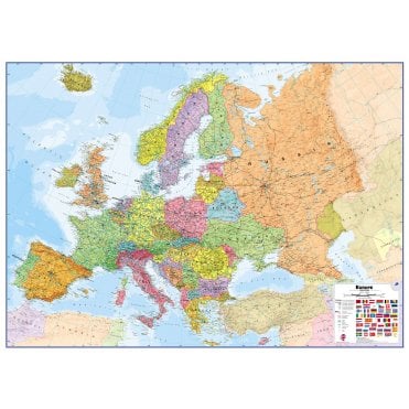 Europe Political Laminated Wall Map - (Huge) 1:3.2 Million