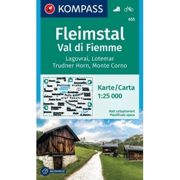 Fleimstal, Fiemme valley, Lagorai Mountains | Kompass hiking map 655