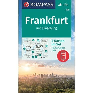Frankfurt and the surrounding area (2 map set) | Kompass hiking map 828
