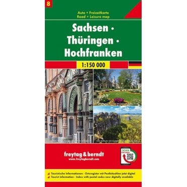 Germany Road & Leisure Map 8: Saxony - Thuringia - High Fran
