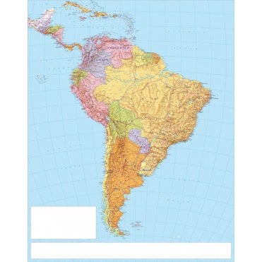 South America Political paper wall map (Rolled)