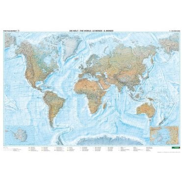 World Ocean floor Physical wall map (Rolled)