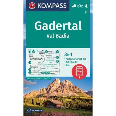 Gadertal, Val Badia | Kompass hiking map 51