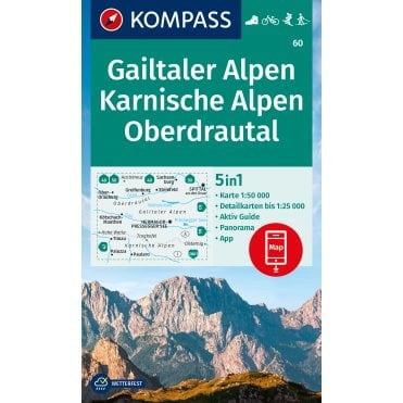 Gailtaler Alps, Carnic Alps, the Oberdrautal | Kompass hiking map 60
