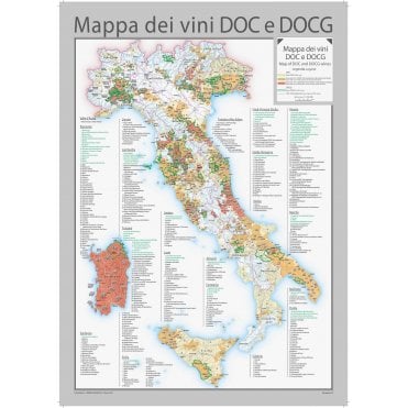 Italy DOC and DOCG Wines Wall Map - English and Italian