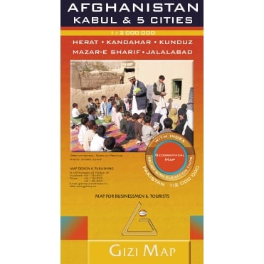 Afghanistan & Kabul and 5 Cities Geographical Map