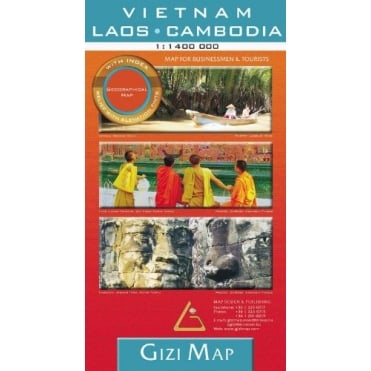 Vietnam, Laos and Cambodia Geographical Map