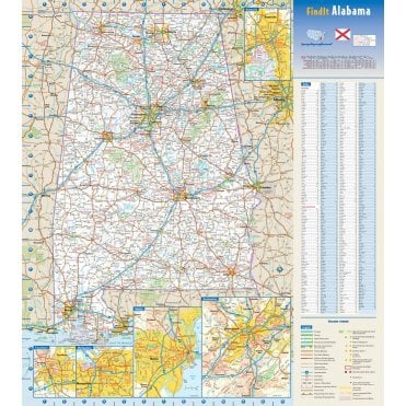 Alabama State Wall Map