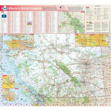 Alberta & British Columbia Wall Map