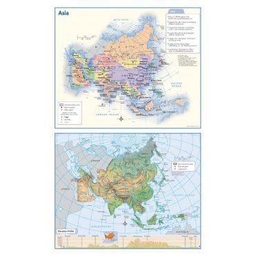 Asia Political & Physical Continent Map