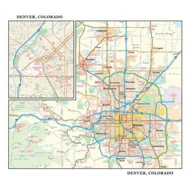 Denver, Colorado Wall Map, small