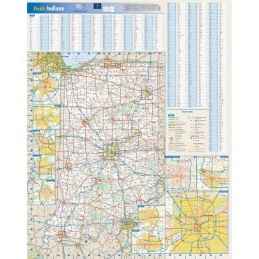 Indiana State Wall Map