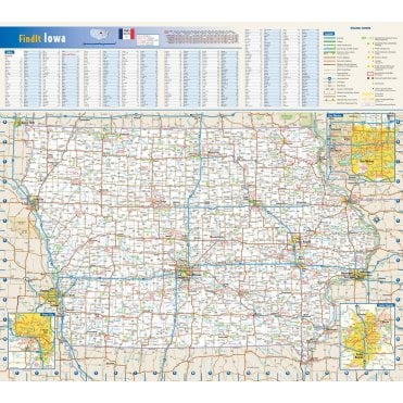 Iowa State Wall Map